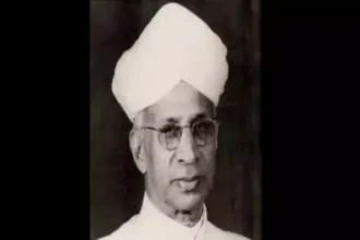 "Portrait of Dr. Sarvepalli Radhakrishnan, the second President of India and esteemed educator. He is depicted wearing traditional Indian attire, with a dignified expression, symbolizing his profound contributions to education and philosophy."